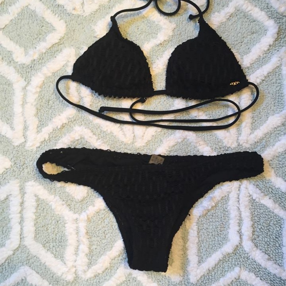 Roxy swim surfers memory bikini set in black